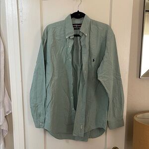 Ralph Lauren 100% cotton big shirt Men's Green Button-Down Shirt